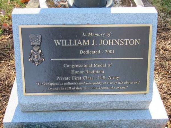 WILLIAM J. JOHNSTON MEDAL OF HONOR WAR MEMORIAL