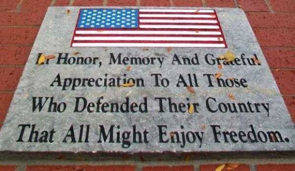 CITY OF ESKRIDGE ALL VETERANS MEMORIAL DEDICATION STONE