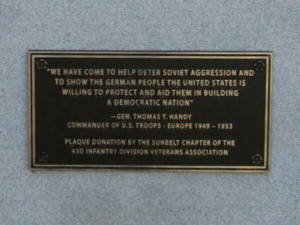 43RD INFANTRY DIVISION WAR MEMORIAL PLAQUE F