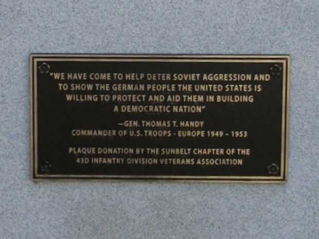 43RD INFANTRY DIVISION WAR MEMORIAL PLAQUE F