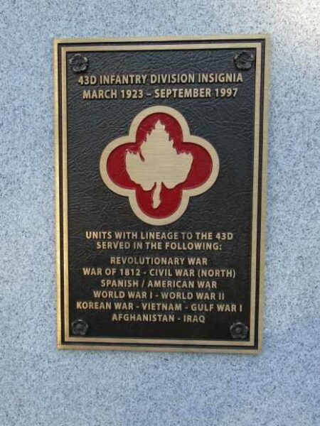 43RD INFANTRY DIVISION WAR MEMORIAL PLAQUE A