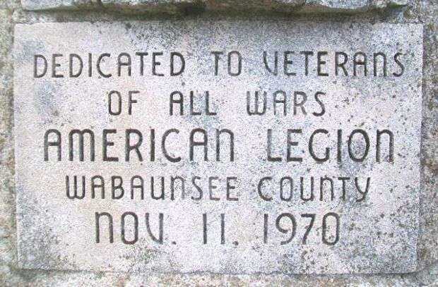 WABAUNSEE COUNTY AMERICAN LEGION WAR MEMORIAL PLAQUE