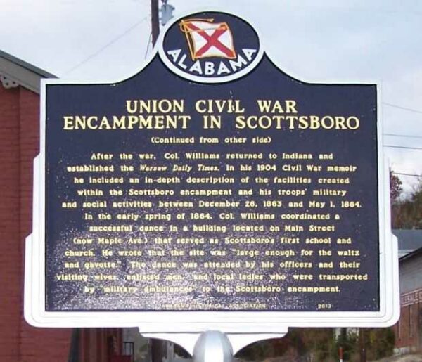 UNION CIVIL WAR ENCAMPMENT IN SCOTTSBORO MEMORIAL MARKER