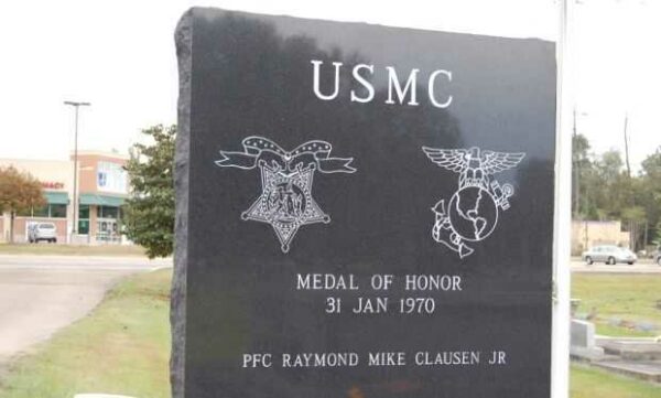 PFC RAYMOND MIKE CLAUSEN JR MEDAL OF HONOR MEMORIAL BACK TOP