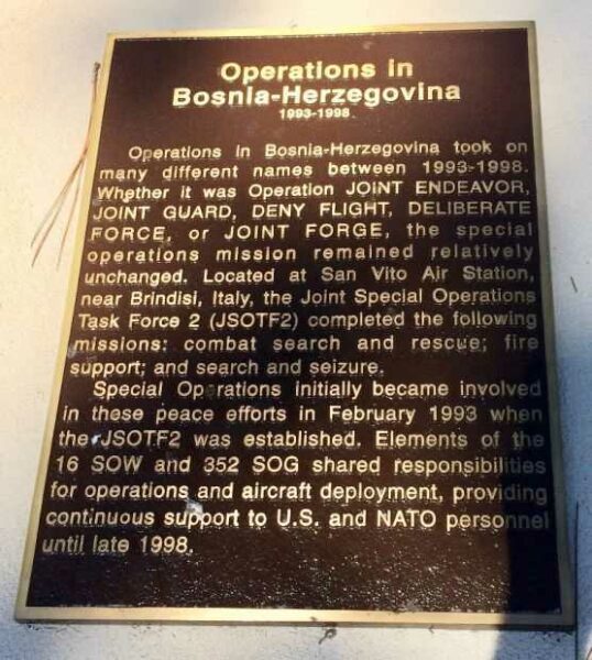 OPERATIONS IN BOSNIA-HERZEGOVINA MEMORIAL