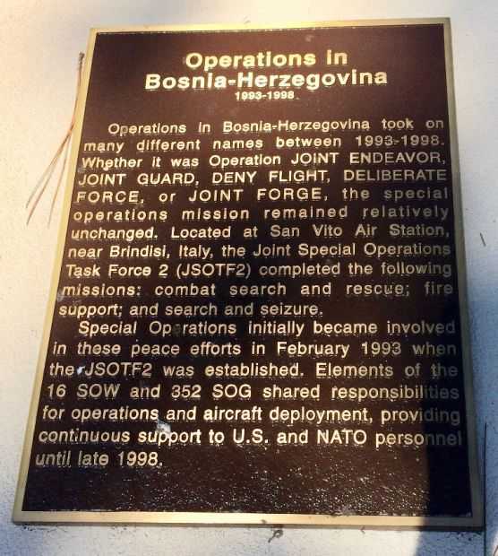 OPERATIONS IN BOSNIA-HERZEGOVINA MEMORIAL