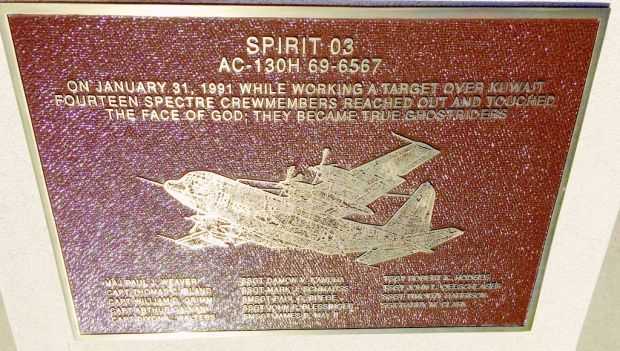 SPIRIT O3 AC-130H 69-6567 WAR MEMORIAL
