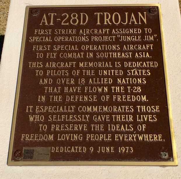 AT-28D TROJAN MEMORIAL AIRCRAFT PLAQUE