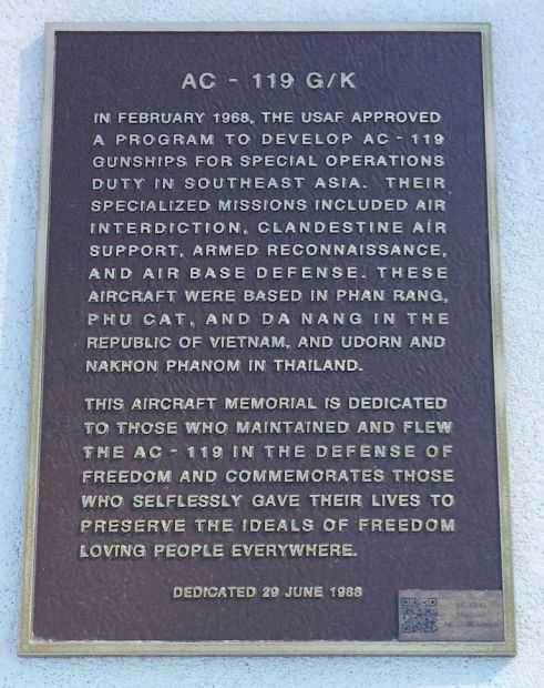 AC-119 G/K MEMORIAL AIRCRAFT PLAQUE