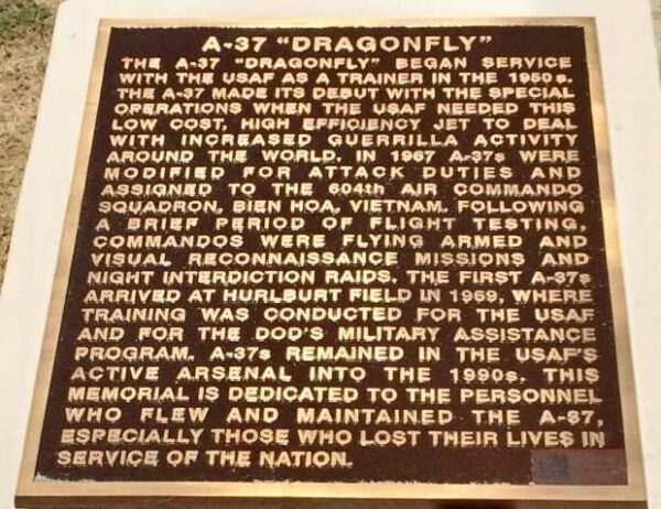 A-37 “DRAGONFLY” MEMORIAL AIRCRAFT PLAQUE