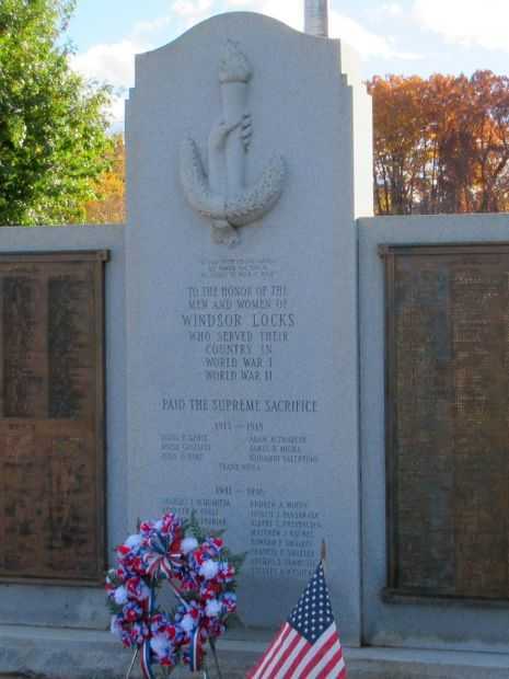 WINDSOR LOCKS AND WORLD WAR I AND WORLD WAR II MEMORIAL DEDICATION STONE