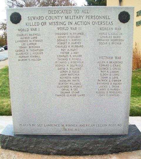 SEWARD COUNTY WAR DEAD AND MIA MEMORIAL