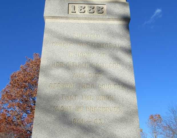SUFFIELD CIVIL WAR MEMORIAL DEDICATION STONE