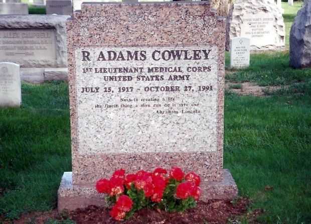 R ADAMS COWLEY MEMORIAL CEMETERY STONE