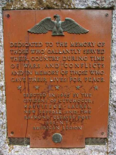 MATTITUCK WAR MEMORIAL PLAQUE B