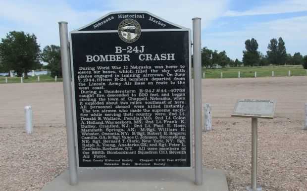 B-24J BOMBER CRASH MEMORIAL MARKER