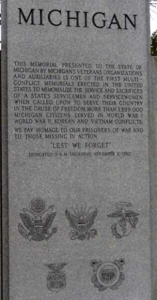 MICHIGAN WAR VETERANS MEMORIAL CENTER PANEL