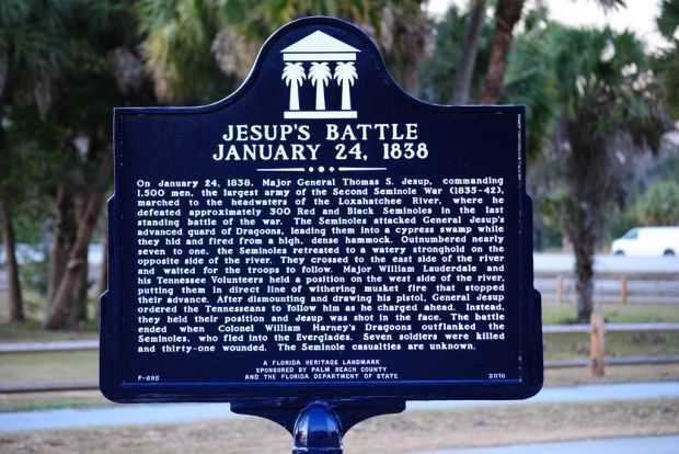 JESUP’S BATTLE JANUARY 24, 1838 WAR MEMORIAL MARKER