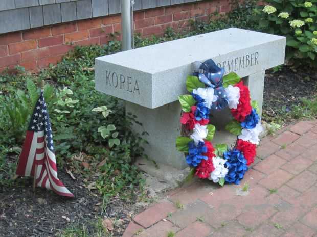 ORIENT KOREAN WAR AND VIETNAM WAR MEMORIAL BENCH LEFT SIDE