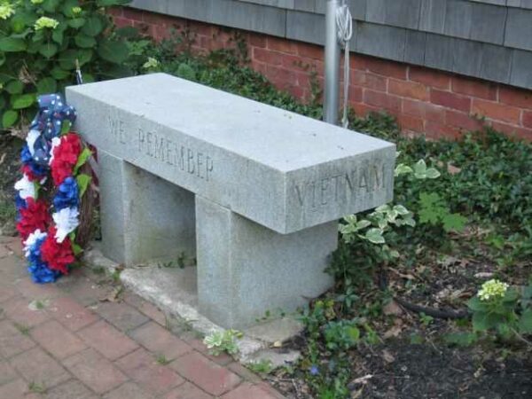 ORIENT KOREAN WAR AND VIETNAM WAR MEMORIAL BENCH RIGHT SIDE