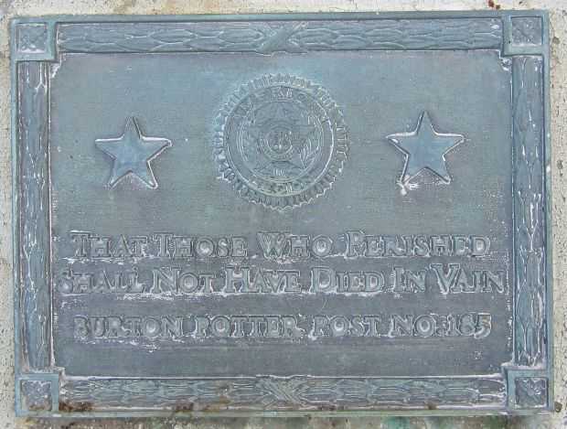 AMERICAN LEGION POST NO. 185 WAR VETERANS MEMORIAL PLAQUE