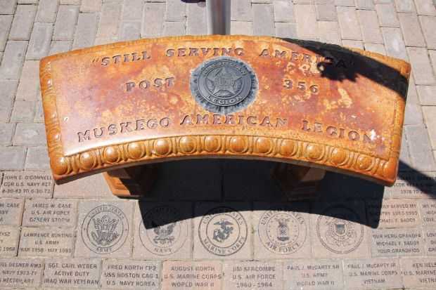 MUSKEGO VETERANS WALK MEMORIAL BENCH