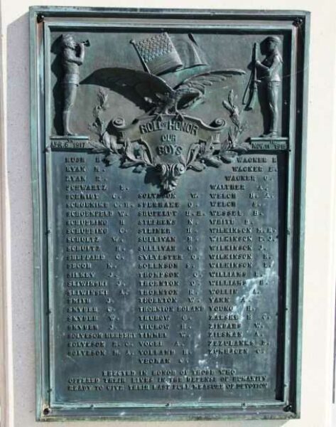 OCONOMOWOC OUR BOYS WORLD WAR I MEMORIAL PLAQUE D