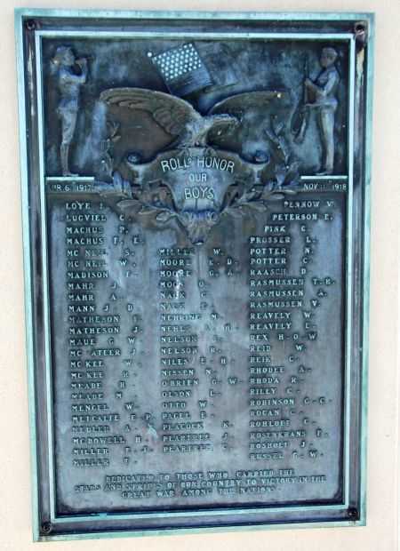 OCONOMOWOC OUR BOYS WORLD WAR I MEMORIAL PLAQUE C