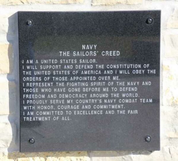 THE SAILOR’S CREED MEMORIAL PLAQUE