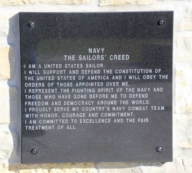 THE SAILOR’S CREED MEMORIAL PLAQUE