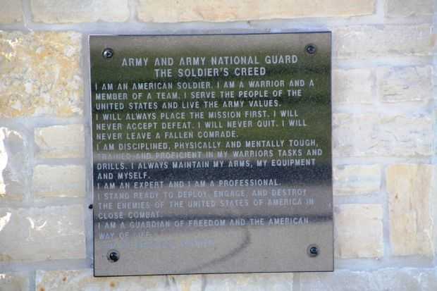 ARMY AND ARMY NATIONAL GUARD THE SOLDIERS CREED MEMORIAL PLAQUE