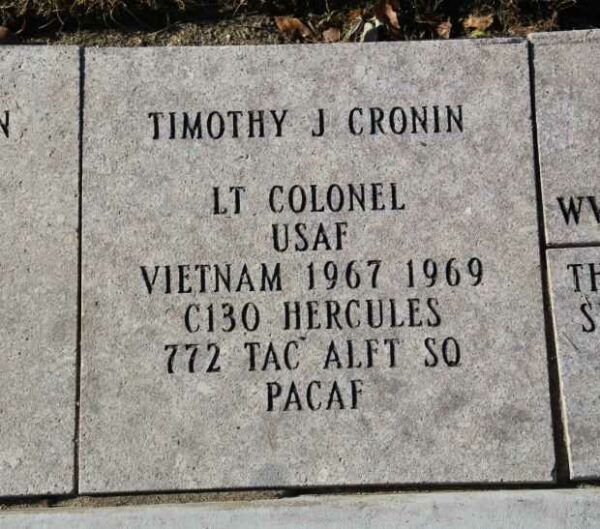 TIMOTHY J CRONIN VIETNAM WAR VETERANS MEMORIAL PAVER