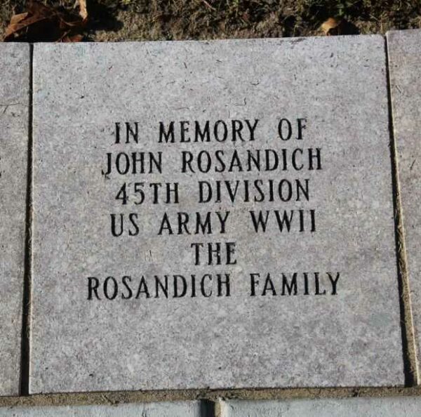 JOHN ROSANDICH VETERANS MEMORIAL PAVER