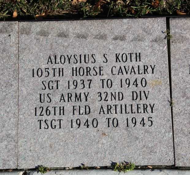 ALOYSIUS S KOTH VETERANS MEMORIAL PAVER