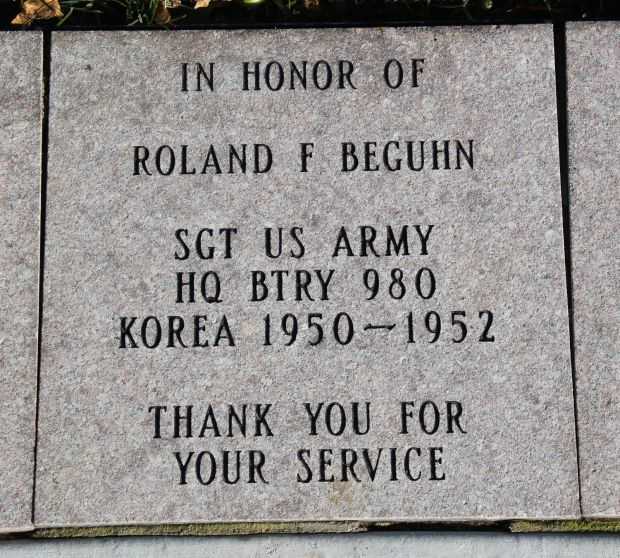ROLAND F BEGUHN VETERANS MEMORIAL PAVER
