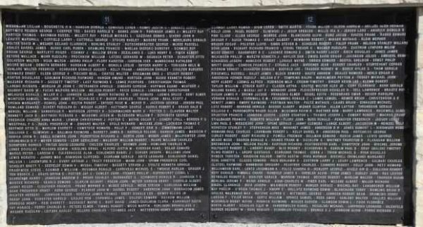 OCONOMOWOC HONOR ROLLL MEMORIAL WALL PANELS M & N