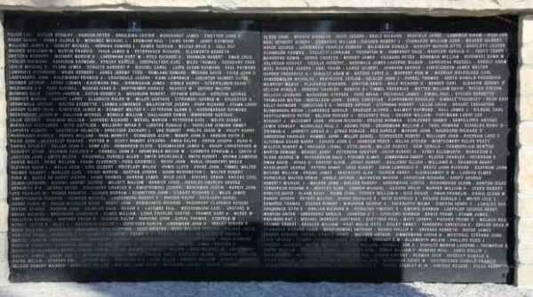 OCONOMOWOC HONOR ROLL MEMORIAL WALL PANELS E & F