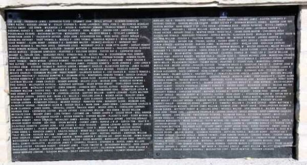 OCONOMOWOC HONOR ROLL MEMORIAL WALL PANELS C & D