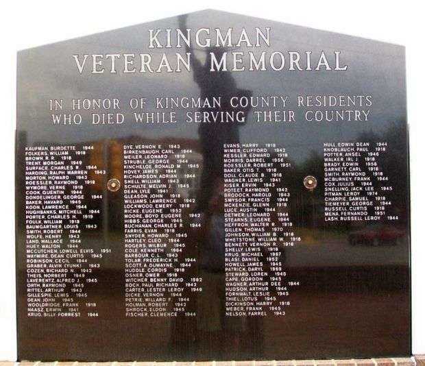 KINGMAN COUNTY VETERAN MEMORIAL PLAQUE