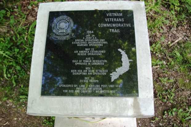 OGEMA VIETNAM VETERANS COMMEMORATIVE TRAIL 1964 MEMORIAL PLAQUE