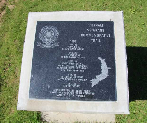 PHILLIPS VIETNAM VETERANS COMMEMORATIVE TRAIL 1968 MEMORIAL PLAQUE