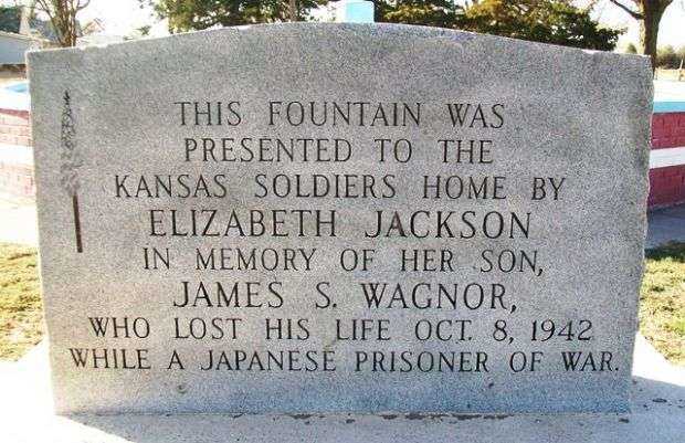 JAMES S. WAGNOR WAR MEMORIAL FOUNTAIN DEDICATION STONE