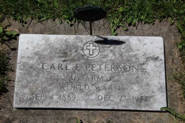 CARL E PETERSON MEMORIAL CEMETERY STONE