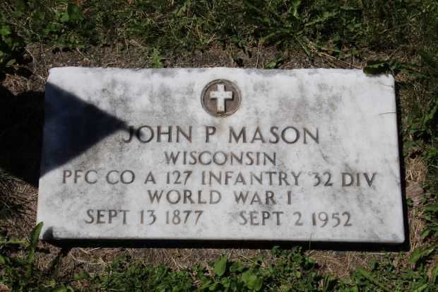 JOHN P MASON MEMORIAL CEMETERY STONE