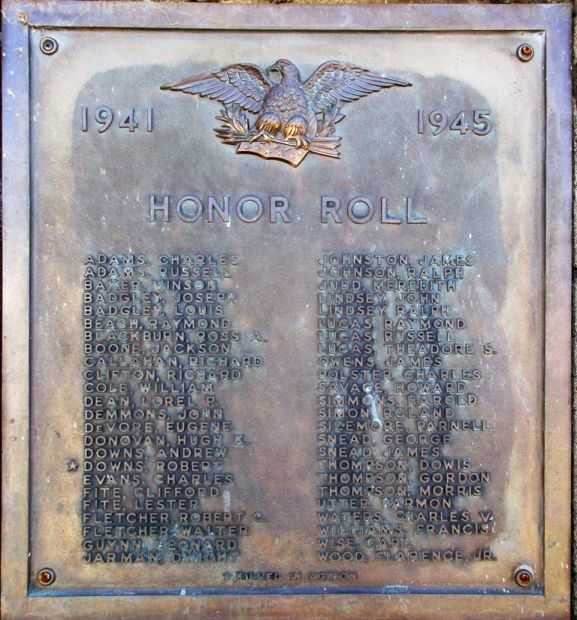NEVILLE WAR VETERANS MEMORIAL PLAQUE B
