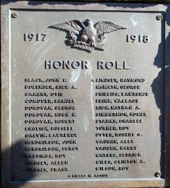 NEVILLE WAR VETERANS MEMORIAL PLAQUE A