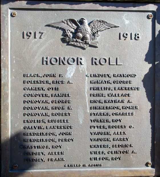 NEVILLE WAR VETERANS MEMORIAL PLAQUE A