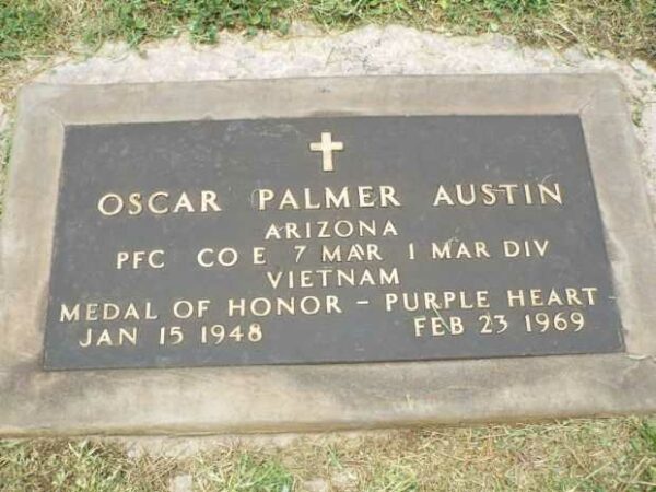 OSCAR PALMER AUSTIN MEDAL OF HONOR MEMORIAL CEMETERY STONE