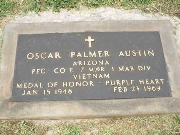 OSCAR PALMER AUSTIN MEDAL OF HONOR MEMORIAL CEMETERY STONE