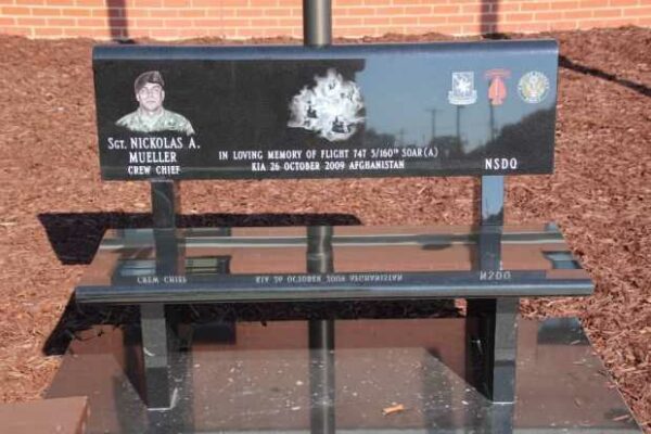 SGT. NICKOLAS A. MUELLER WAR MEMORIAL BENCH